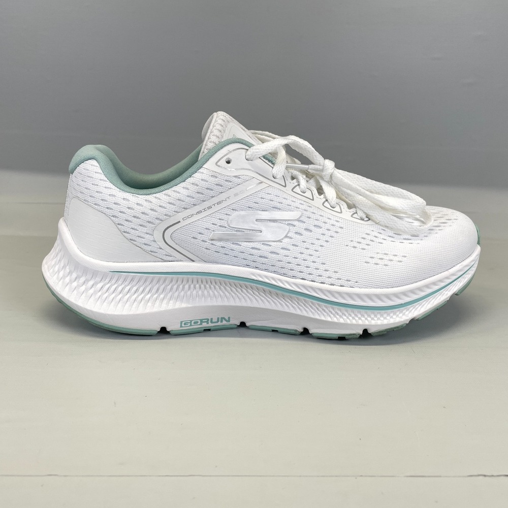 Skechers Go Run Consistent 2.0 Sneakers Womens Size 6 White Mesh Lace Up Shoes